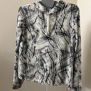 Black and White Elegant Long Sleeved blouse